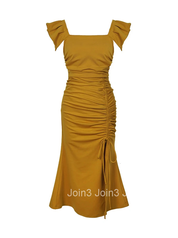 New Summer Elegant Women Evening Dress Chic Casual Sexy Square Collar Sleeveless Slim Midi Party Prom Robe Femme Mujer Vestidos