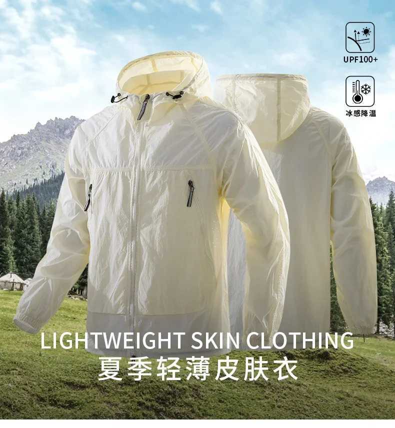 UPF00+ Sunscreen Outdoor Clothing Sun Protection Thin Windbreakers Big Size Summer Mens Skin Jackets Unisex UV Skin Coats W250623