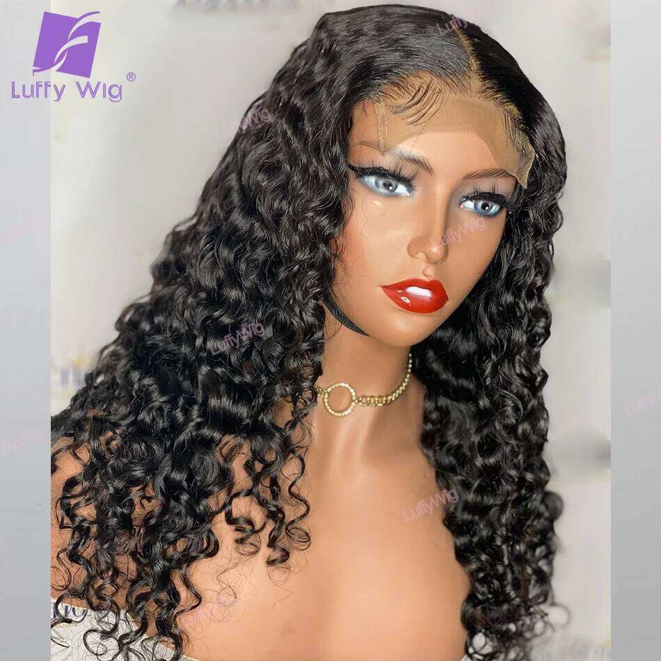 5x5 PU Silk Base Wig Curly Brazilian Remy 13x6 Fake Scalp Lace Front Human Hair Wigs Pre Plucked 200 Density Luffy