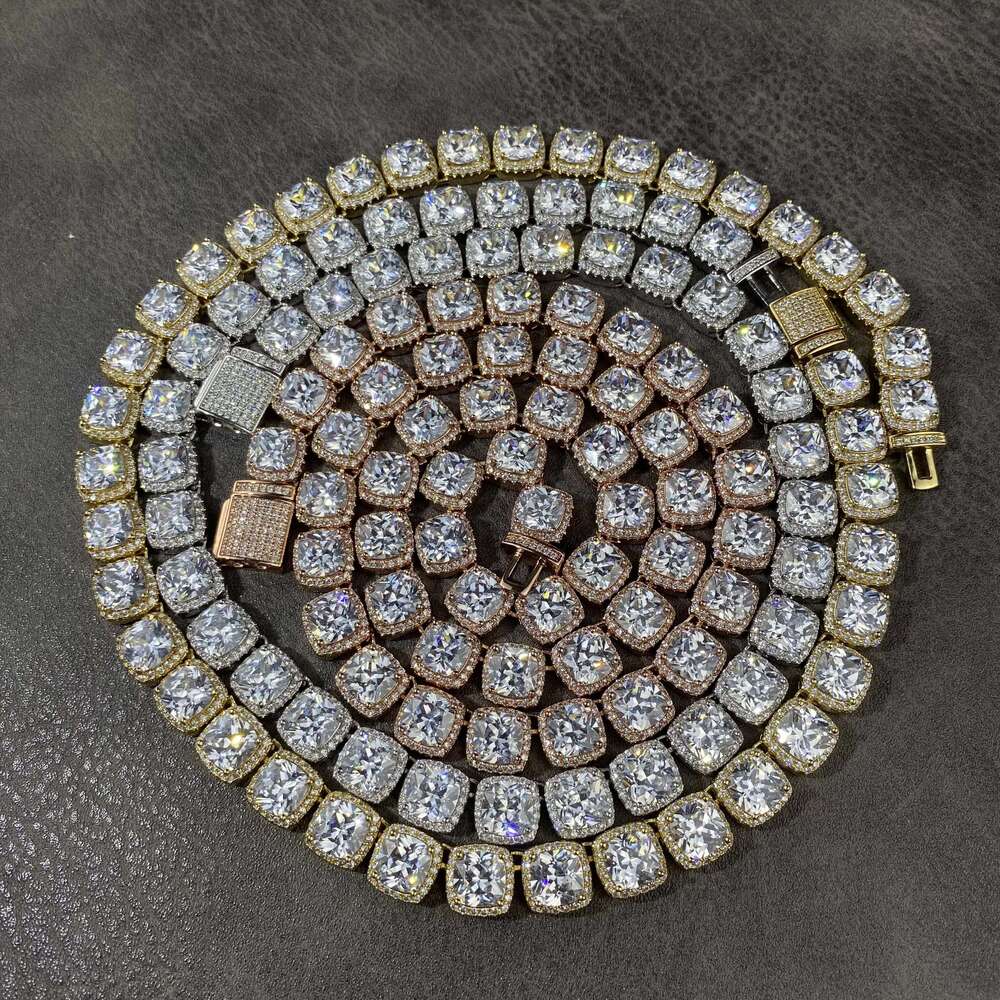 Wholesale Fashion Hip Hop Jewelry Silver Flower Cluster Tennis Necklace Bracelet for Women Men