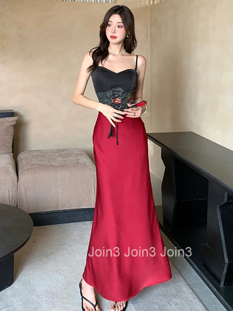 Summer Vintage Sexy Strap Evening Dress Women Clothes Elegant Chest Wrapped Slim Mermaid Maxi Long Party Club Prom Robe Vestidos