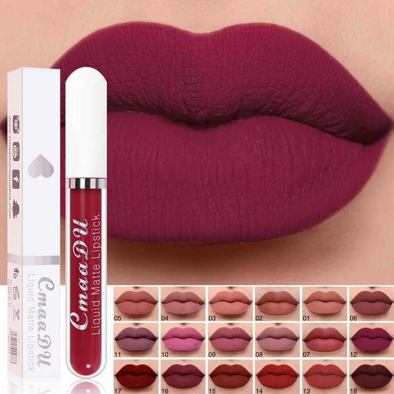 Sexy Long Lasting Velvet Matte Lip Gloss Rose Liquid Lipstick Makeup Women Beauty Red Nonstick Cup Waterproof Lip Gloss 18 Colors XJ250623