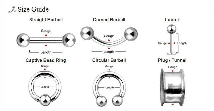 100pcslot Straight Curved Cirvular Captive Bead Ring Labret Barbell Nose Eyebrow Lip Ear Studs Stainless Steel Body Jewelry 250613