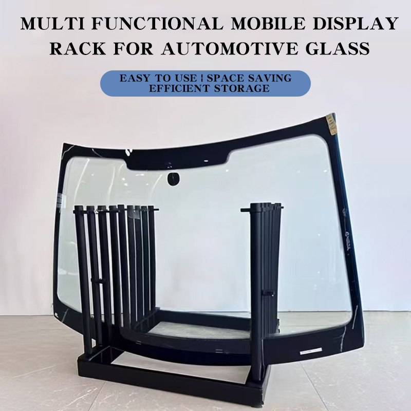 Multi functional mobile display rack for automotive glass