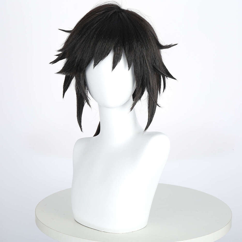 Anime Fugang Yiyong High-Temperature Fiber Cosplay Wig Natural Black Thick Fluffy Lightweight