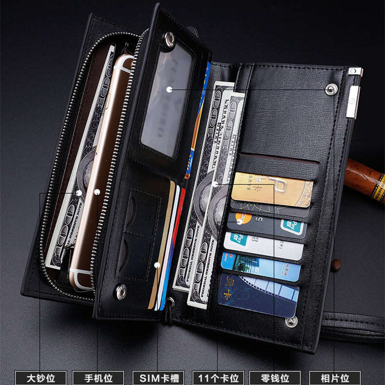 New Men's Fashion Zipper Long Wallet with Multiple Card Slots Gift Clutch wallet designer mens wallet wallet designer mens wallet wallet designer