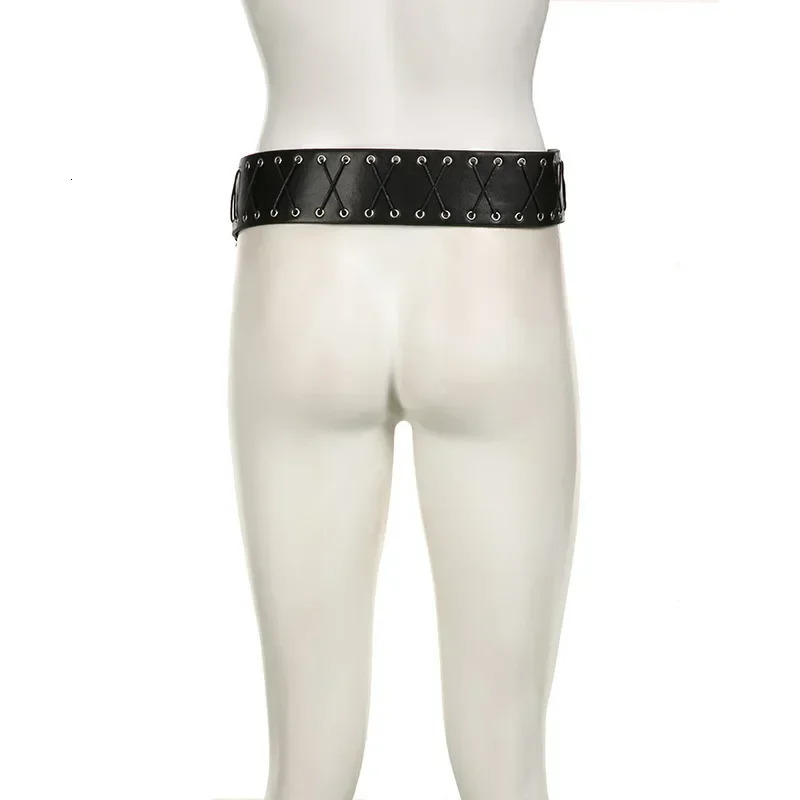 Vintage Bandage Tassels Pu Belt Y2K Hollow Out Punk WomenS Outdoor Fashion Skirts Jeans Trouser Decorative Waistband 2024 250618