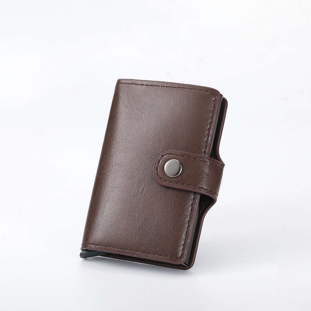 New Men's Wallet Carbon Fiber Aluminum Alloy Holder Automatic Ejector Buckle Card Clip