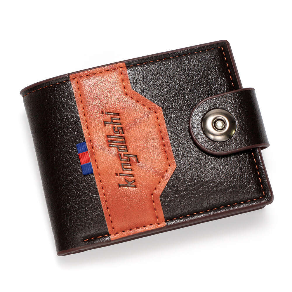 New Men's Short Style Multi-Functional Magnetic Large Capacity Multi-Card Slot Dollar Wallet