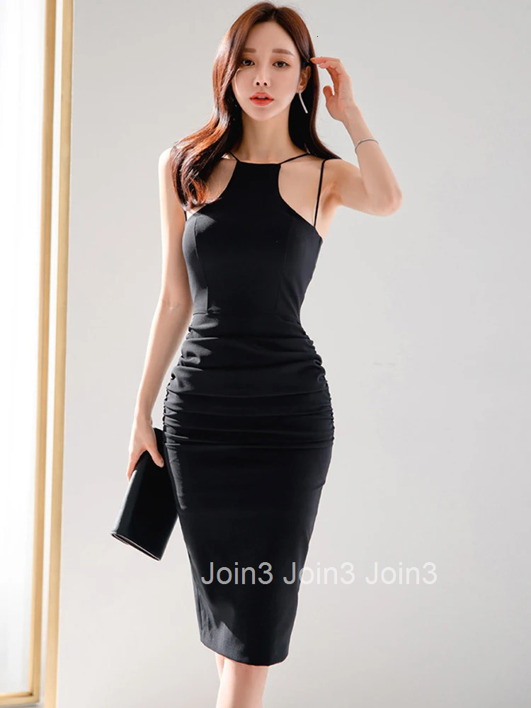 Summer Fashion Women Evening Dress Chic Temperament Sexy Strap Backless Slim Midi Party Club Prom Birthday Robe Mujer Vestidos