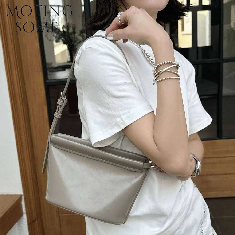 Moingsome Fashionable Mini Handbag For Women Genuine Leather Crossbody Shoulder Messenger Bucket Casual Tote Samll Bags