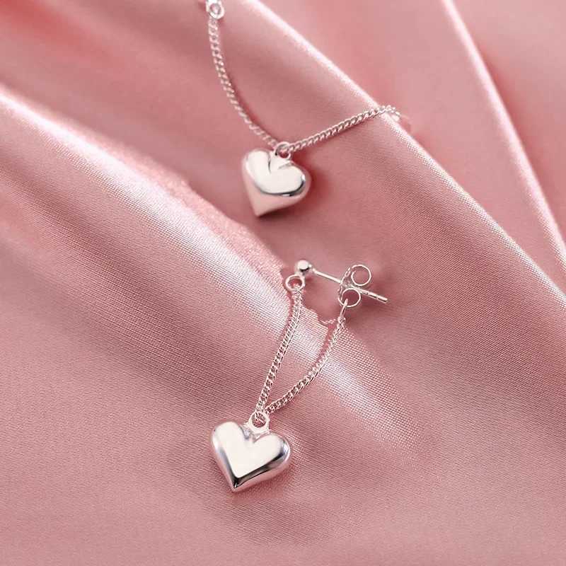 925 Sterling Silver Earrings for Women Cute Heart Long Chain Earring Prevent Allergy Earring Party Jewelry Accessories Gift XJ250623