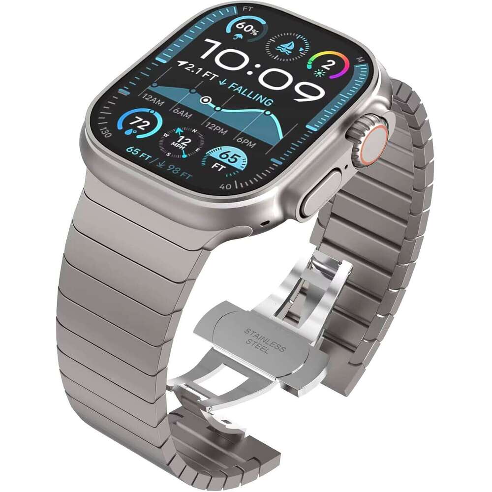 Compatible with Ultra 2 49mm 4, Titanium Band for Apple Watch iWatch SE Series 10 Link