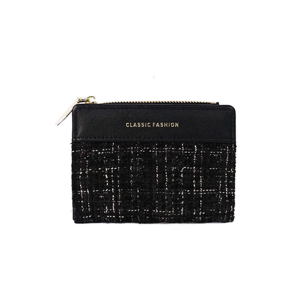 Hot Selling Small Luxury High-End Short Women's Wallet Tweed Student Handheld Coin Purse