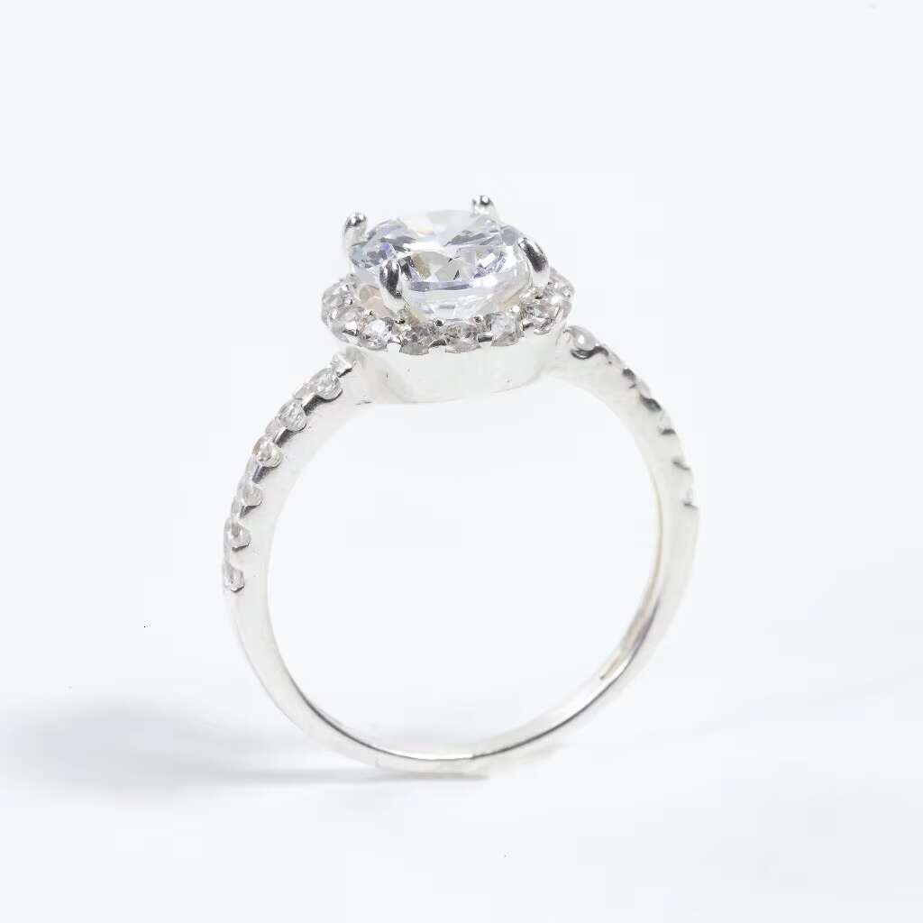 Light Jewelry Moissanite Engagement Ring for Women with Big Diamond Ruby 925 Silver Rings for Wholesale