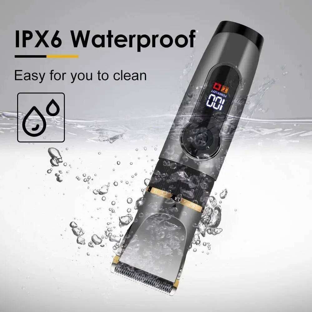 Zai Xiao Professional Hair Clipper Electric Trimmer For Men Beard Kids Barber Cutting Hine Haircut LED Screen Waterproof