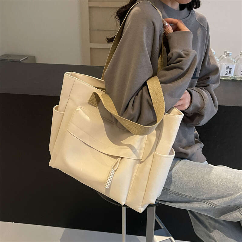 Women's Underarm New Fashion Trend Large Capacity Canvas Crossbody Casual Commuter Tote Bag