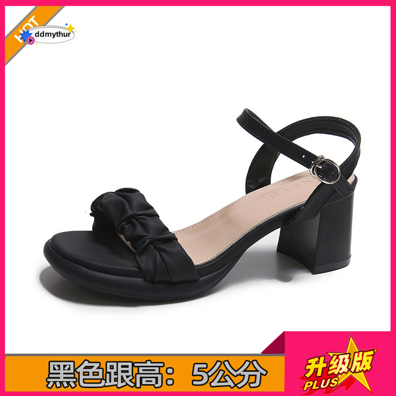 Versatile Sandals for Women 2025 Summer New Fairy Style Chunky Heel Open Toe Women's Shoes Fashionable One-Strap High Heels ddmythur