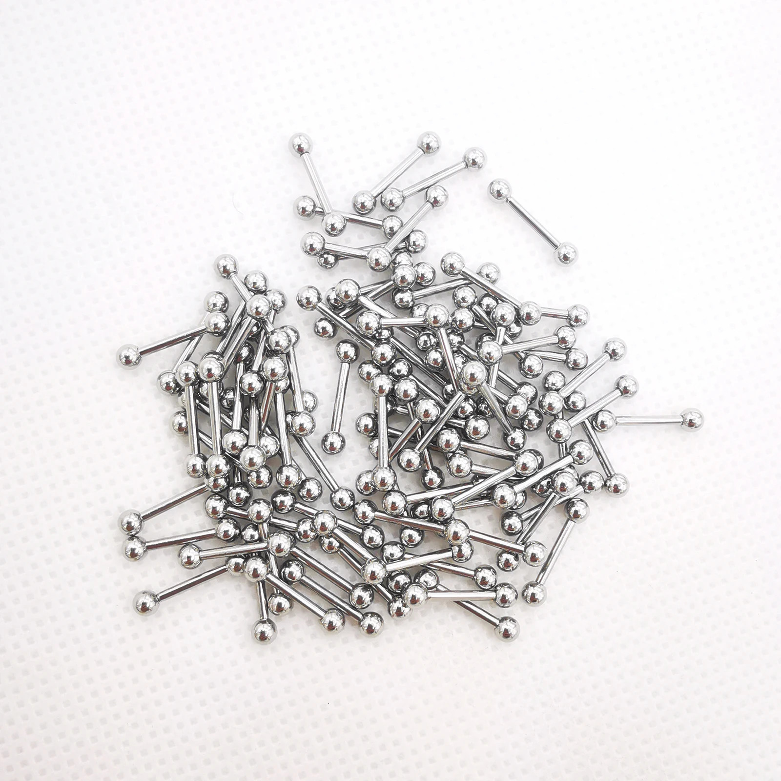 100pcslot Straight Curved Cirvular Captive Bead Ring Labret Barbell Nose Eyebrow Lip Ear Studs Stainless Steel Body Jewelry 250613