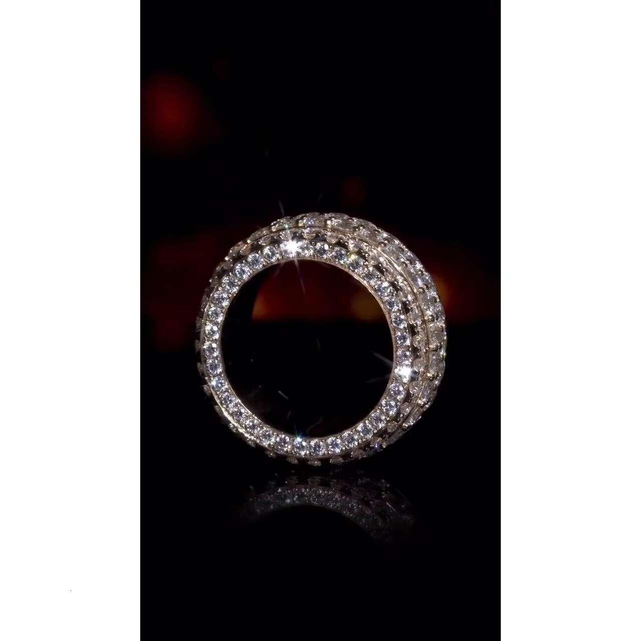 Big Pointers VVS Moissanite Ring Iced Out Wedding Band for Men Pass Diamond Test