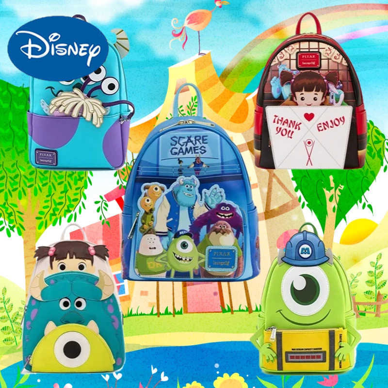 DISNEYMonsters University Oozma Kappa Club Monsters Inc Mike Wazowski Boo Sully Scare Games Mini Leather Backpack W250623
