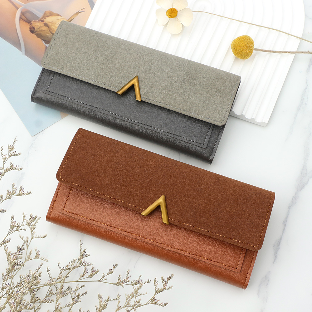 Free Shipping 2025 New Designer Bag New Korean Style Women's Wallet Long V-shaped Buckle Wallet Women's Clutch Coin Card Holder