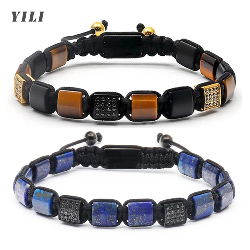 Natural Healing Stone Tiger Eye Crystal Bracelets for Men Hematite Protection Mens Bracelet Flat Beads Bracelet Jewelry250616