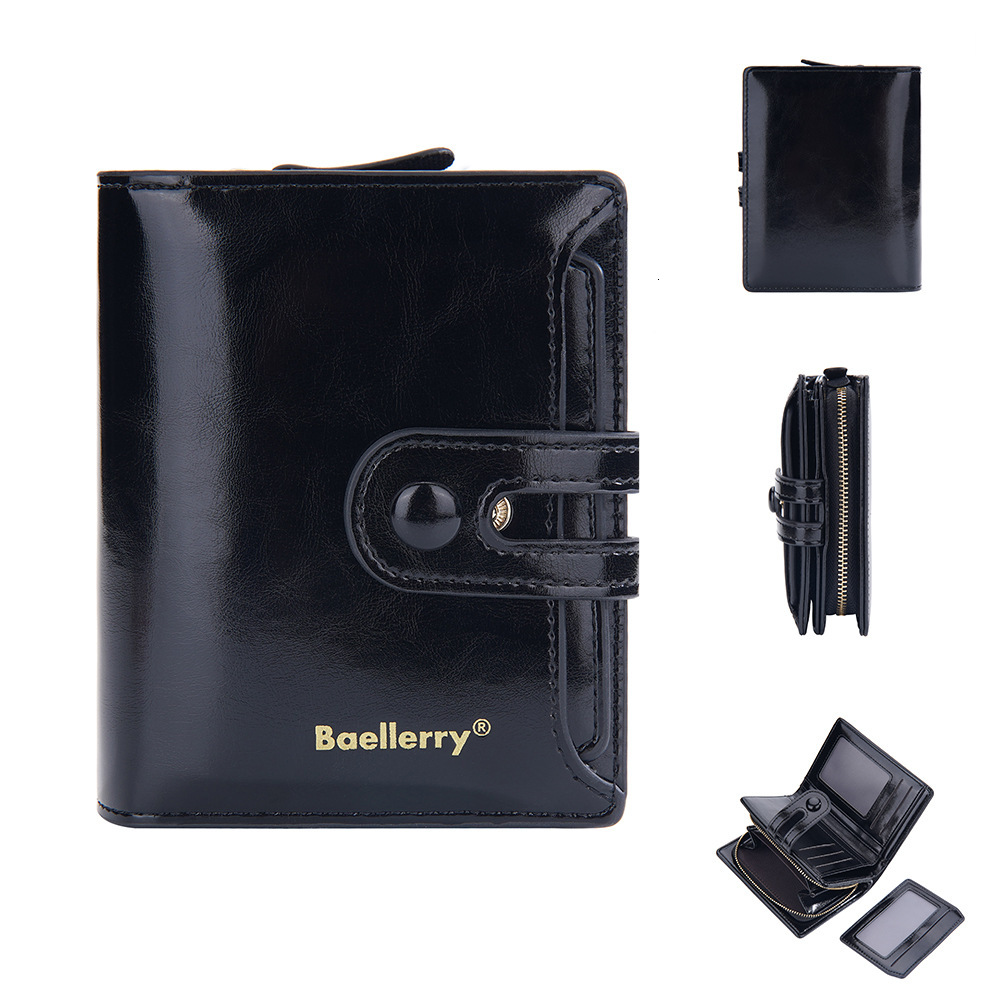 Free Shipping 2025 New Designer Bag New Women's Wallet High-end Card Holder Integrated Short Oil Wax Leather Student Ins Style Ladies Coin Purse 