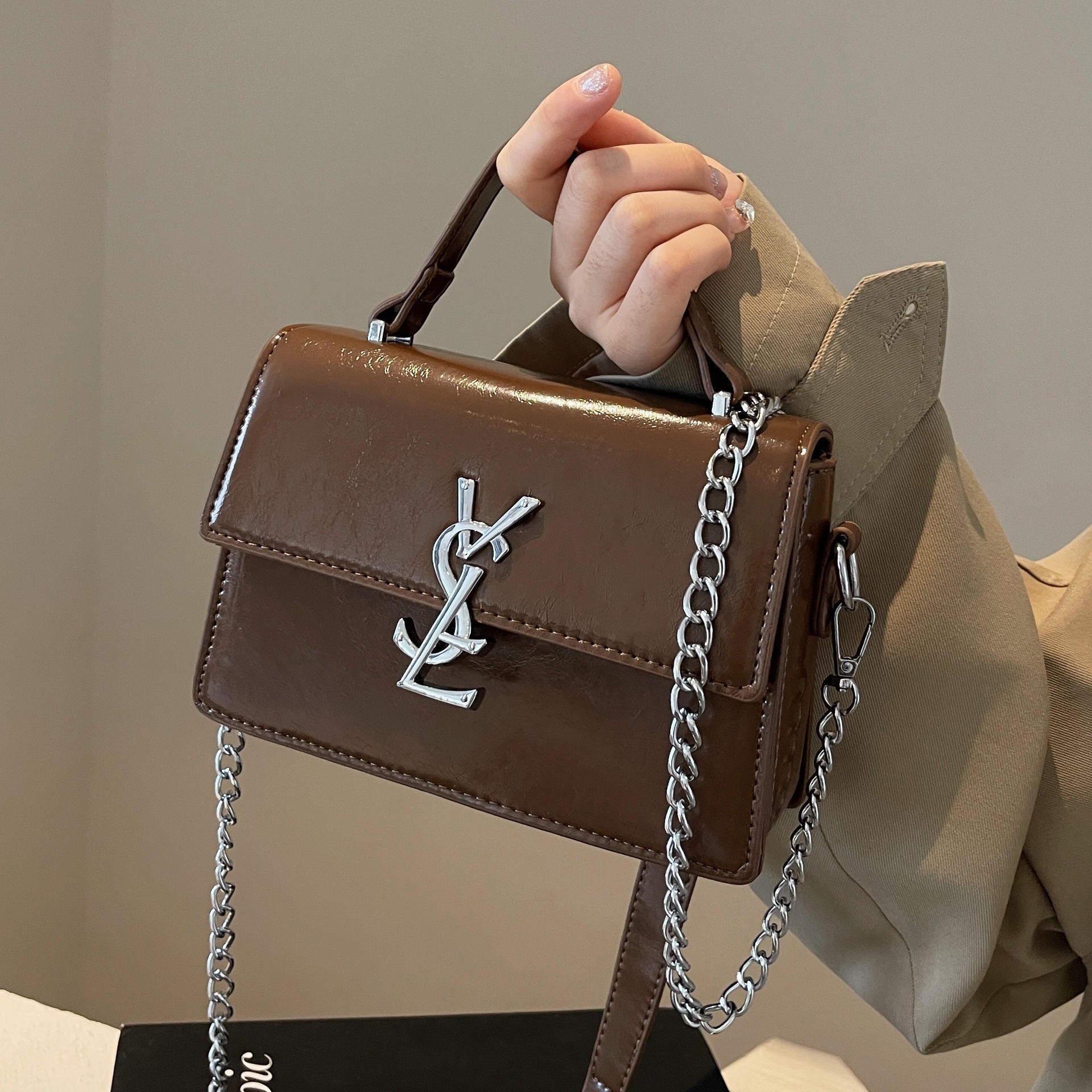 Designer bags, high-end women's small bags, 2025 trendy, French chain single-shoulder bags, internet-famous crossbody bags, small square bags, Fr