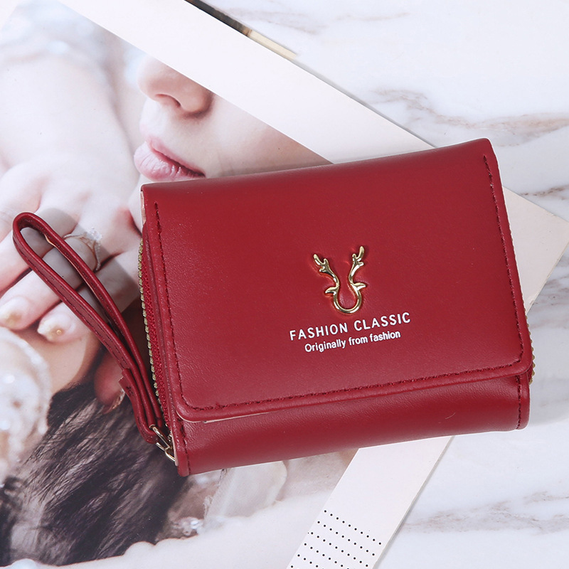 Free Shipping 2025 New Designer Bag Women's Handbag Wallet Lightweight Short Antler Wallet Mini Card Holder Coin Purse Two-in-one Fashion Wallet