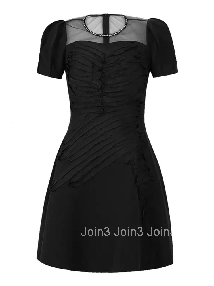 Summer Fashion Casual Black Evening Dress Women Clothes Elegant Sheer Sexy O-Neck Slim Short A-Line Party Prom Vestidos Fiesta