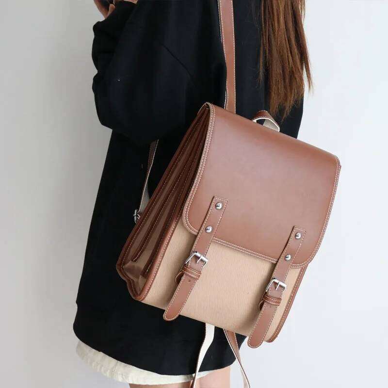 Designer Preppy style women backpack Large Capacity Laptop Bag Casual School Backpacks Girls patchwork Travel bags for Female totes
