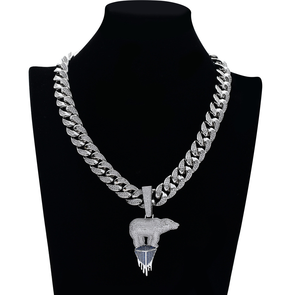 Luxury Moissanite Jewelry New Hip Hop Accessory Glacier Polar Bear Pendant Iced Out Pendant Pass the diamond tester