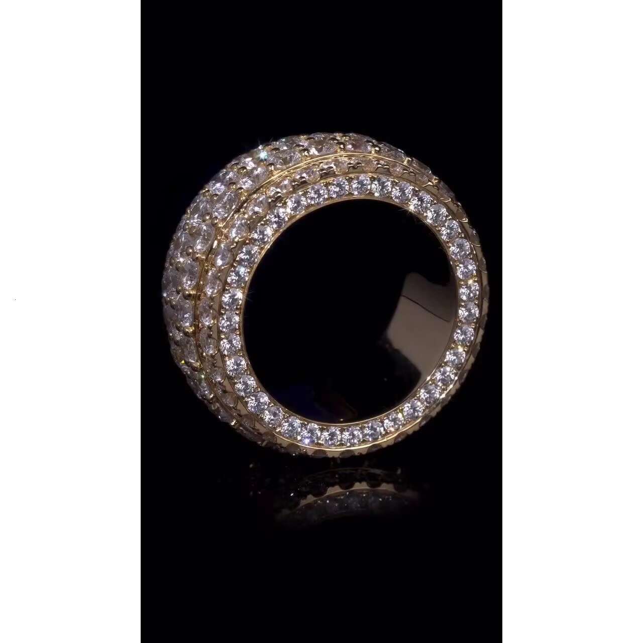 Big Pointers VVS Moissanite Ring Iced Out Wedding Band for Men Pass Diamond Test