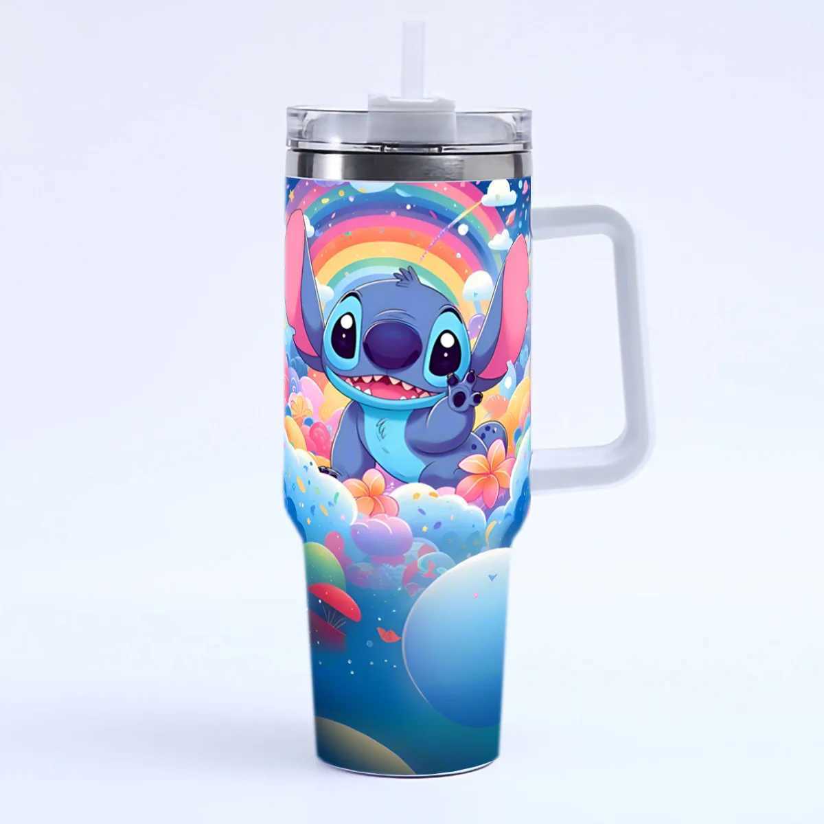 Stitch 40OZ Angel Miniso Tumbler Hot Drinks Water Bottle Heat Preservation Stainless Steel Thermal Mug Printed Travel Mugs Cup X250623