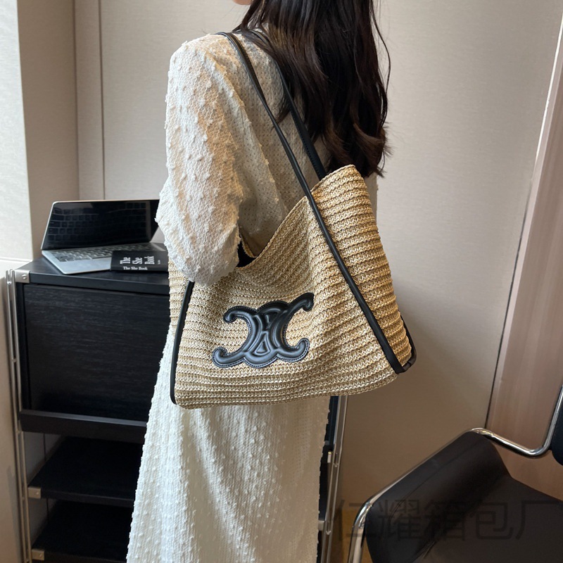 Free Shipping Designer Bag Large Luxury Bag Capacity Straw Woven Bag For Women 2025 New Handmade Woven Bag Vacation Beach Shoulder Bag Trendy Fashion 