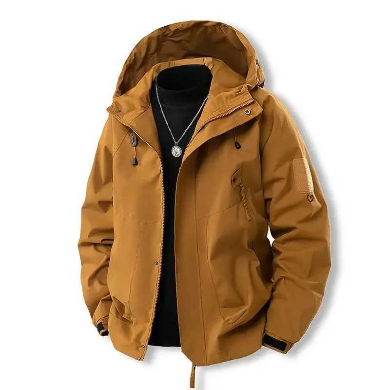 Men Tactical Softshell Jacket Waterproof Breathable Outdoor Hooded Coats Multi-pocket Cycling Climbing Leather Jacket Bomber Men W250623