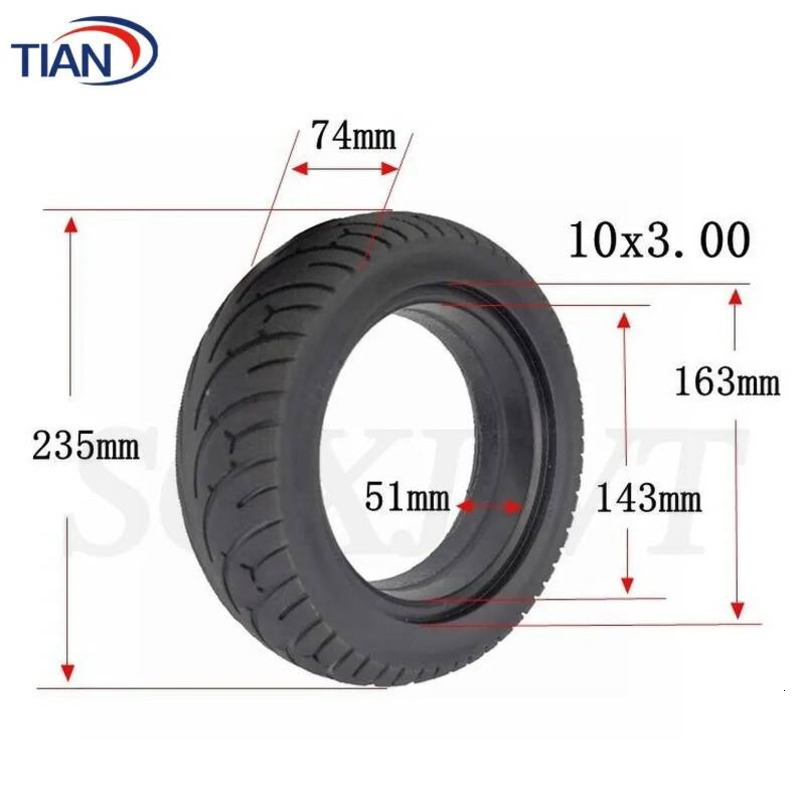 for KuGoo M4 Pro E-Bike 10 Inch Electric Scooter 10x3.0 Solid Tire Thickened Explosion Proof Outer Tube