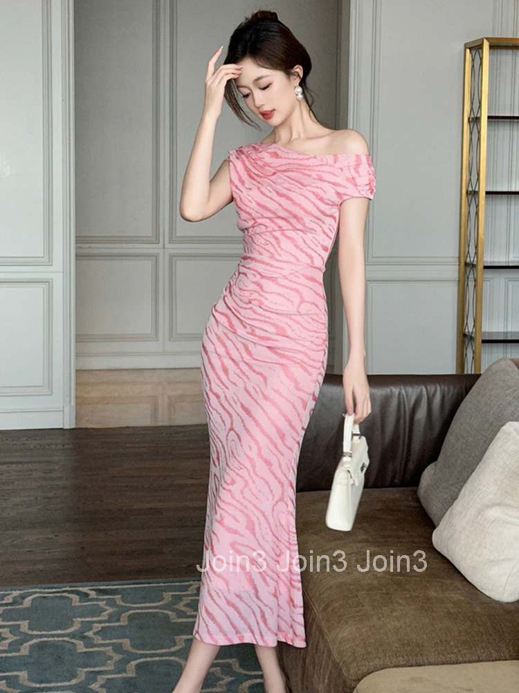 Summer Fashion Mesh Leopard Print Stretchy Dress Women Clothes Casual Elegant Short Sleeve Skinny Midi Robe Party Prom Vestidos