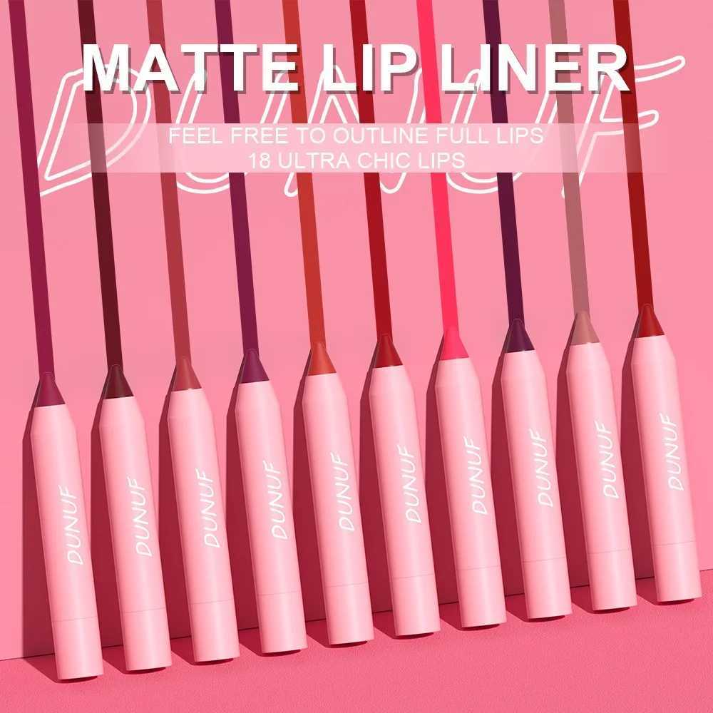 18-Colors Lipstick Pencil Waterproof Sexy Red Matte Contour Tint Lipstick Lasting Non-stick Cup Lipliner Pen Lip Makeup Cosmetic XJ250623