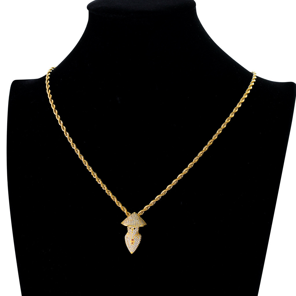 Luxury Necklace Rice Hat Scarecrow Pendant Unique Iced Out Hip Hop Trendy Brand Pendant Moissanite Necklace Pass the diamond tester