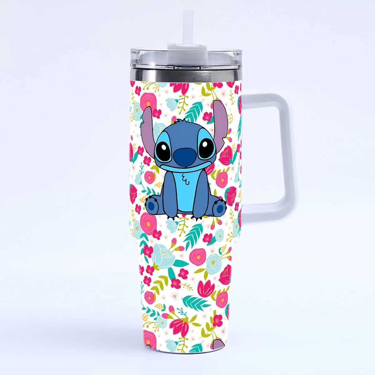 Stitch 40OZ Angel Miniso Tumbler Hot Drinks Water Bottle Heat Preservation Stainless Steel Thermal Mug Printed Travel Mugs Cup X250623