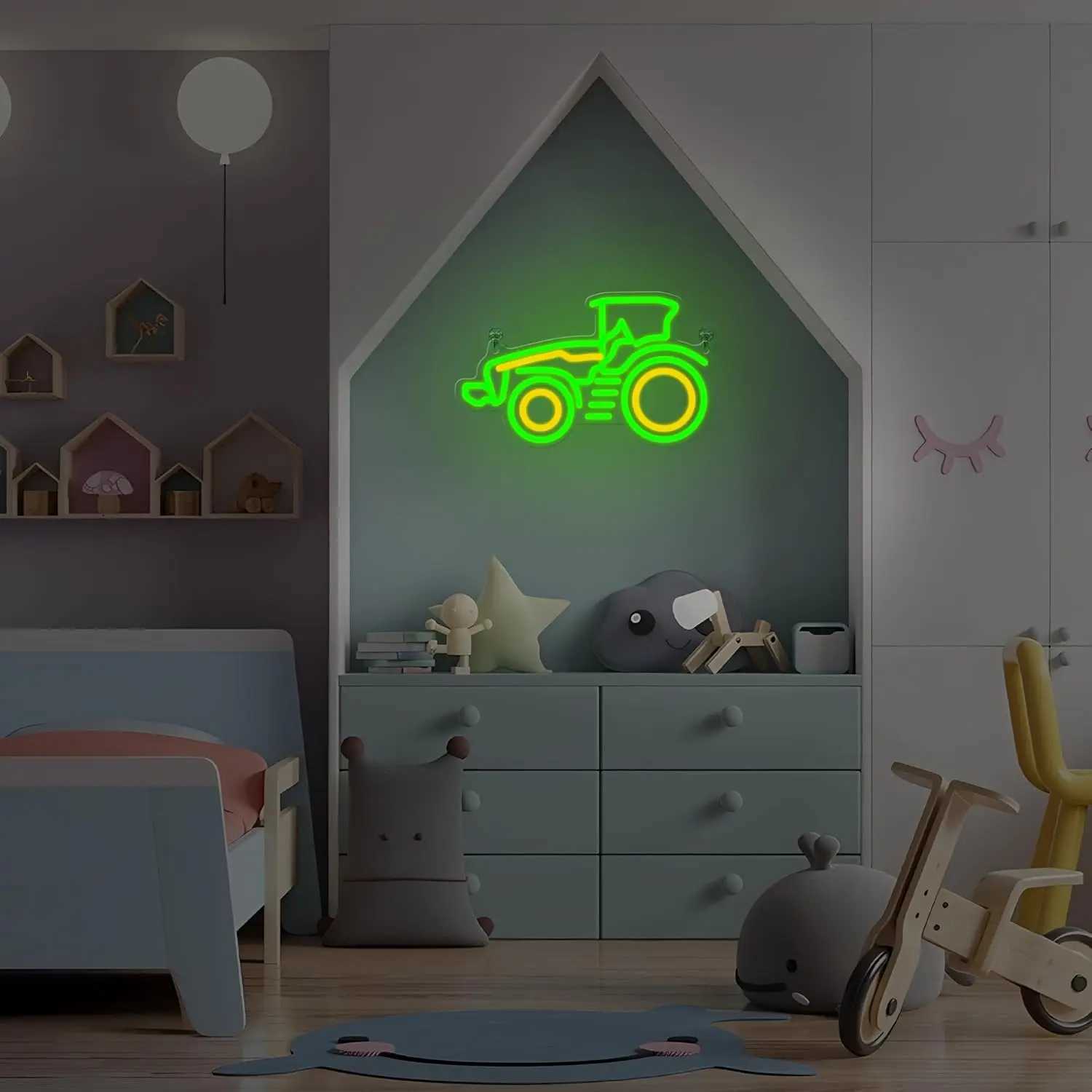 Tractor Neon Signs USB Powered LED Neon Lights for Wall Decor Children Bedroom Home Man Cave Garage Birthday Gift for Boys Men X250623 - view 3