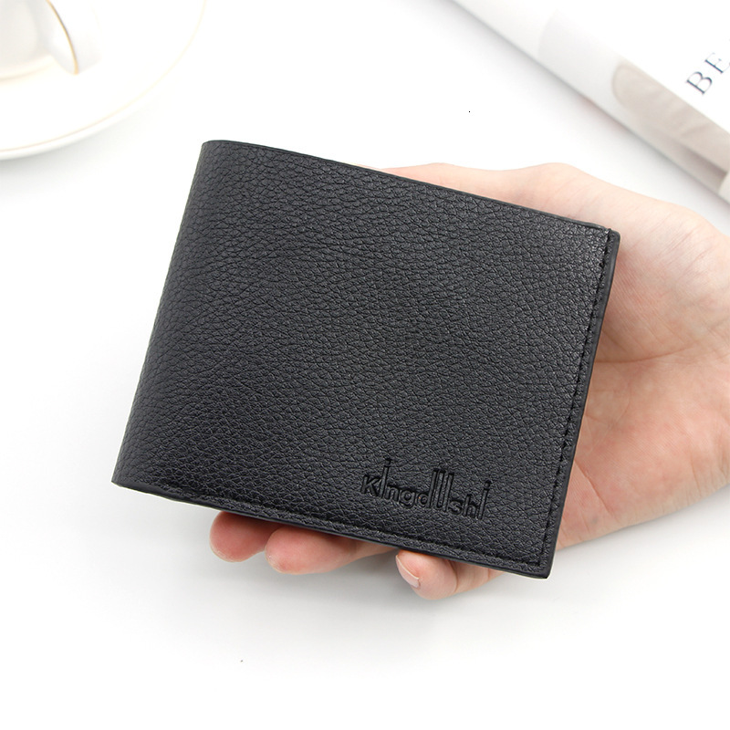 Free Shipping 2025 New Designer Bag New Men's Wallet Short Style Thin PU Fashion Leather Wallet Large Capacity Men's Wallet Coin Purse Stree
