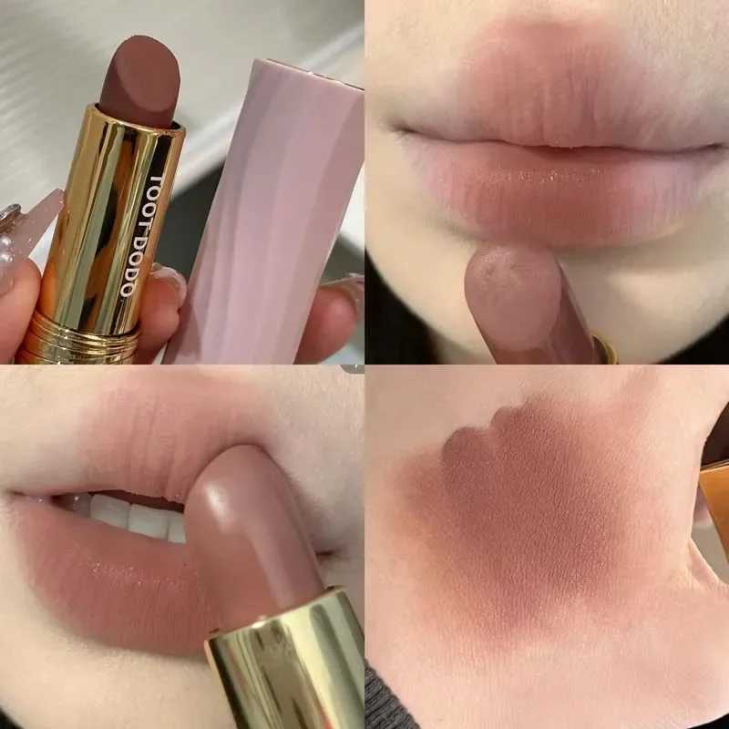 Red Brown Velvet Matte Lipstick Moisturizing Waterproof Nude Apricot Lip Tint Non-stick Cup Lip Gloss Lipstick Cosmetics Makeup XJ250623