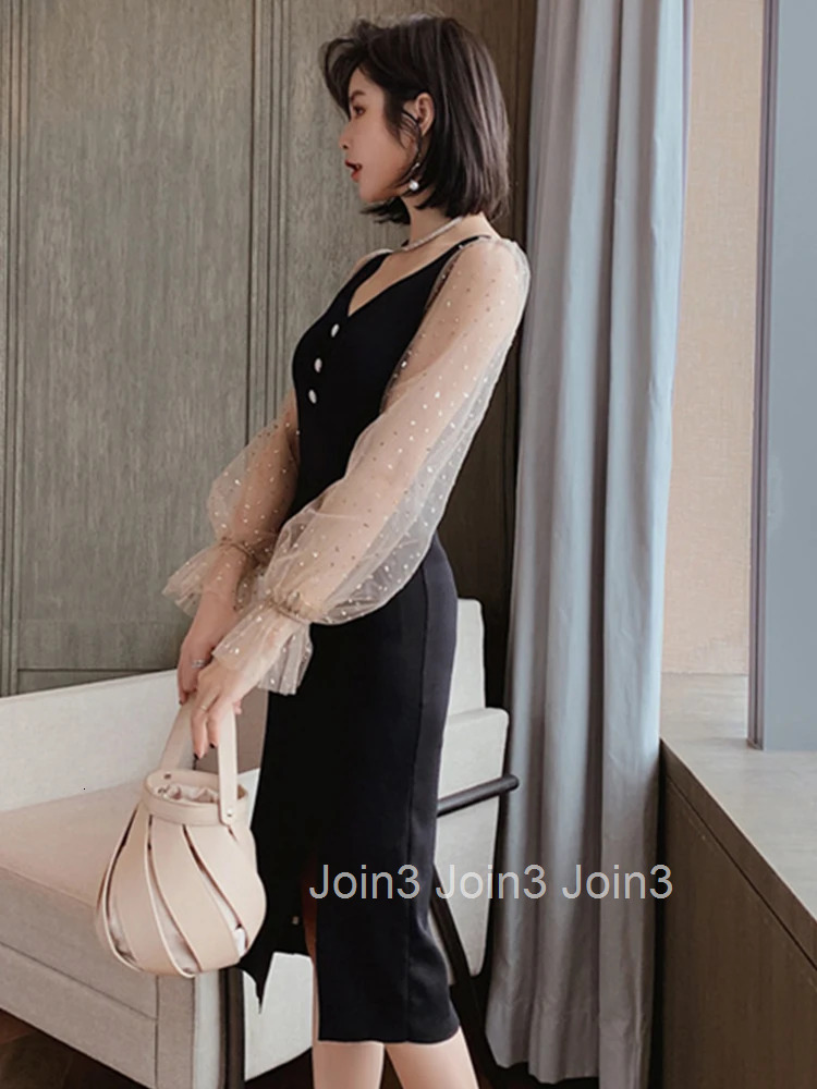 Fashion Women Sweet Temperament Comfortable Patchwork Work Style Dress New Arrival Vintage Elegant Party Slim Pencil Dress