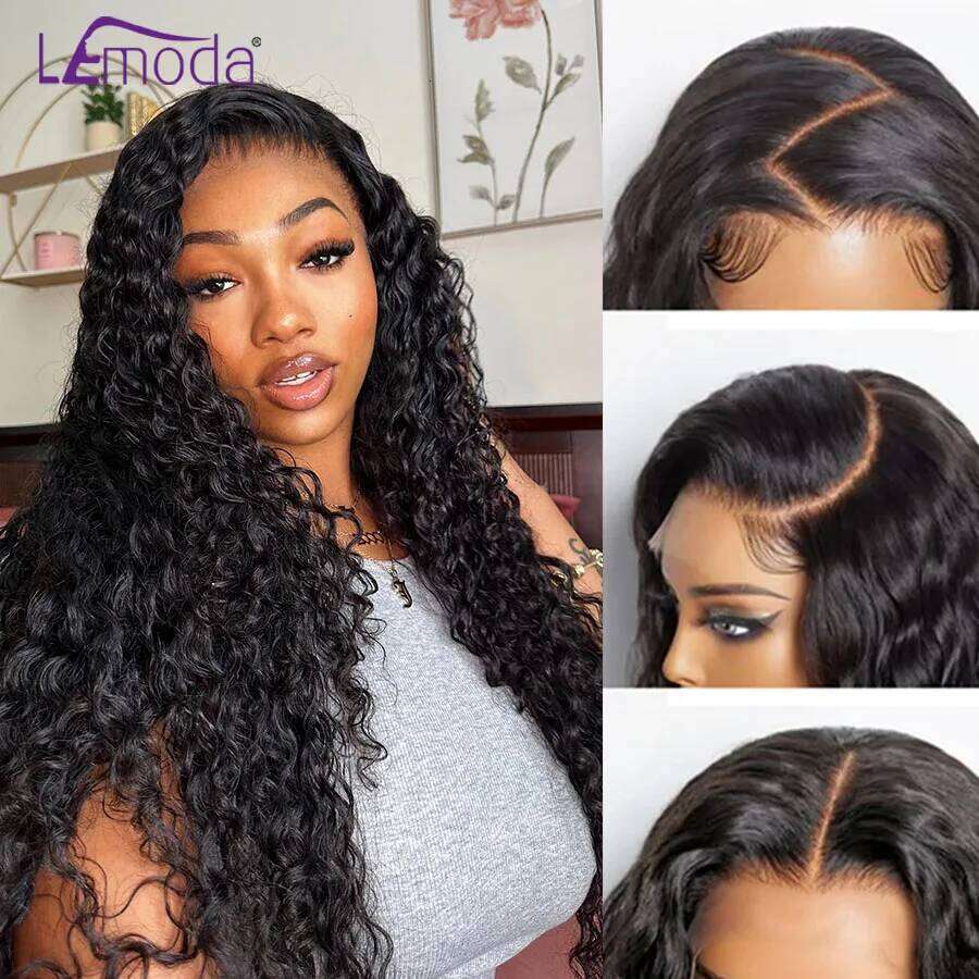 Lemoda HD Transparent 13x4 Front Human Water Wave 13x6 Lace Full Frontal Wig Virgin Hair Pre Plucked Brazilian 12A