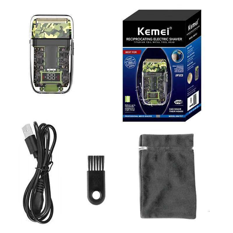 Original Kemei Hair Beard Shaver For Men Electric Razor Barber Bald Head Shaving Hine Finishing Rechargeable