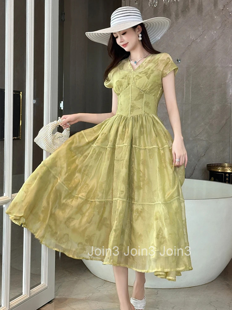 Summer Elegant Print Vacation Evening Dress Women Clothes Casual Retro Short Sleeve Corset Midi A-Line Robe Party Prom Vestidos