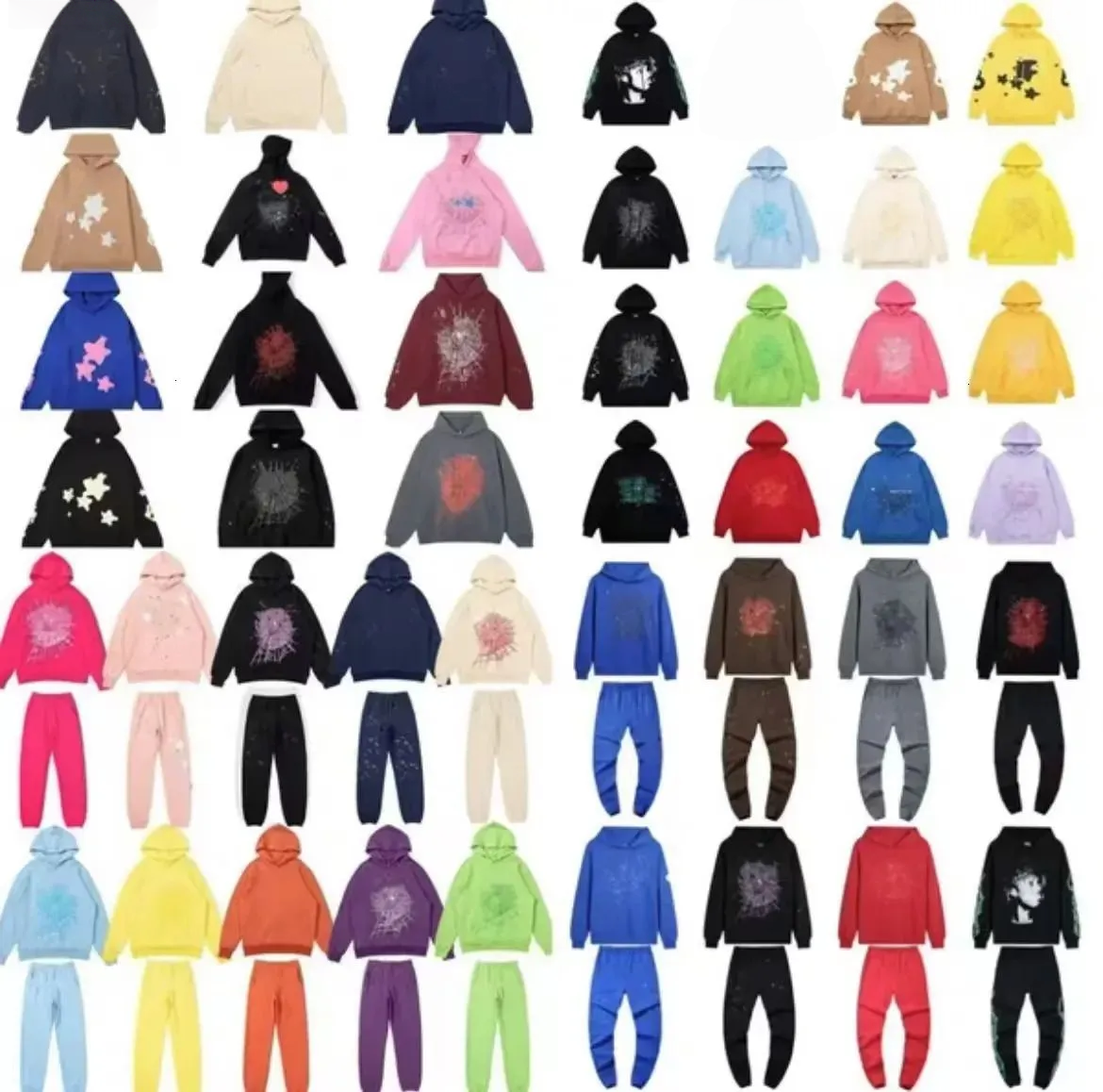Top quality spider hoodie Luxury Fashion Young Thug Spider Pant Men Women Spider Tracksuit Net Sweatshirt Trend Designer Sweatshirts Pullovers Soider Hoodie US